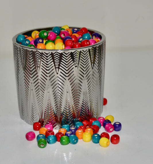 10mm multi colored wooden beads - 50pcs per pack