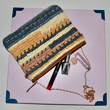 Rafffia multicolor Clutch bag, Beautifully created by women artisan of villages in India.