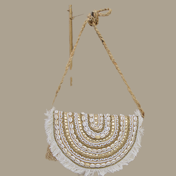 Jute flap shell bag - nude color, Beautifully made by women artisans of villages in India.