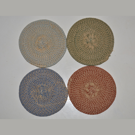 Multi-color handmade cotton rope coiled coasters (set of 4)