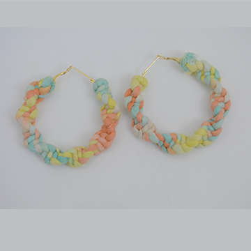 Handmade Twisted macrame earrings - Lutino