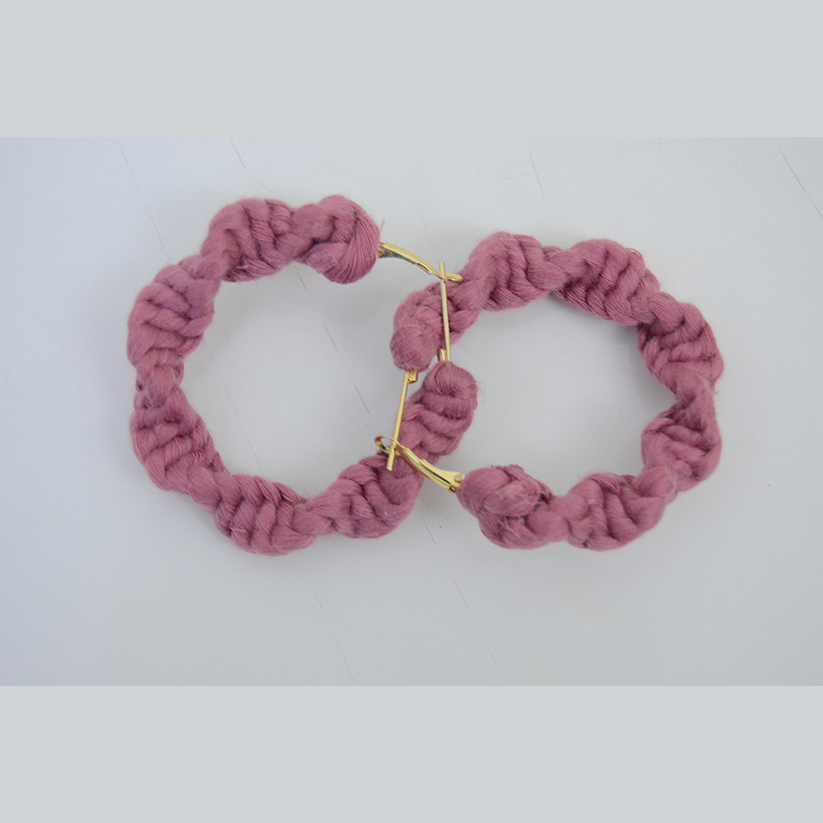 Handmade Twisted macrame earrings - Mauve