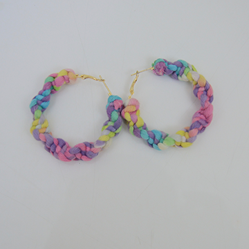 Handmade Twisted macrame earrings - Unicorn