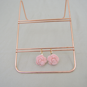 Handmade Crochet Rose earringsing - Peach