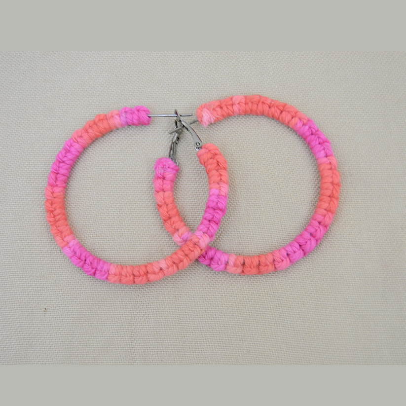 Handmade macrame earrings -Adenium