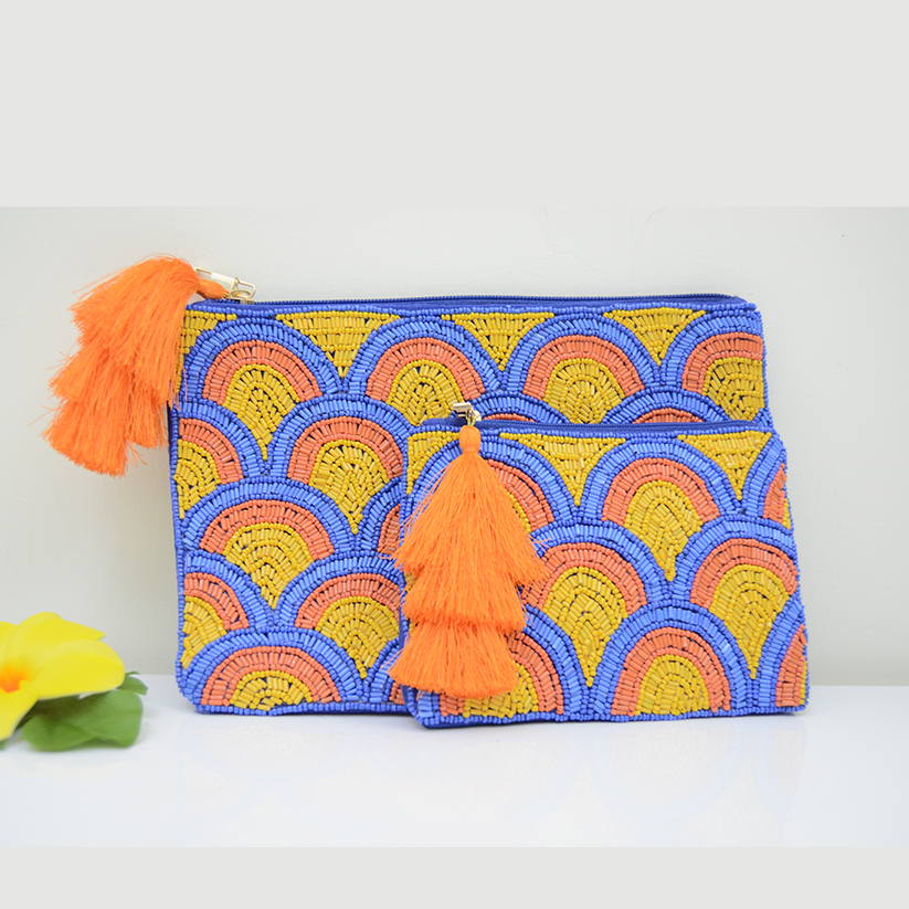 Handmade beaded pouch – set of two, Beautifully created by women artisan of villages in India