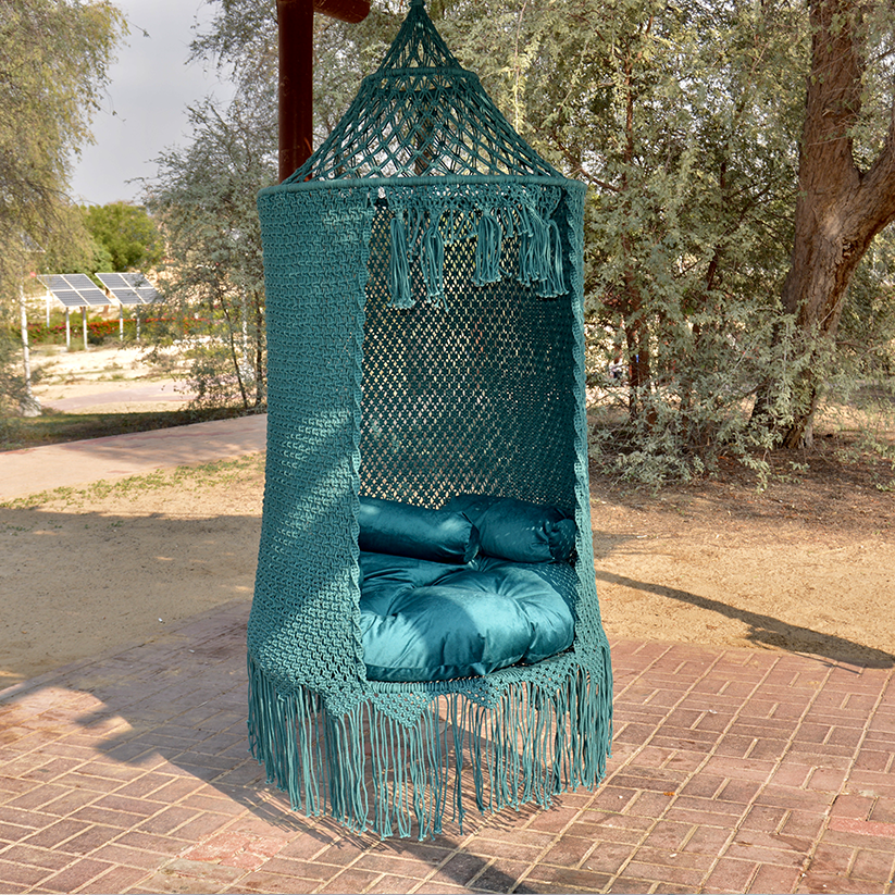 Handmade Macrame swing chair with iron frame