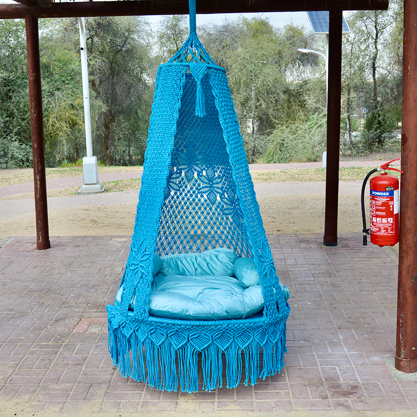 Handmade Macrame swing chair with iron frame