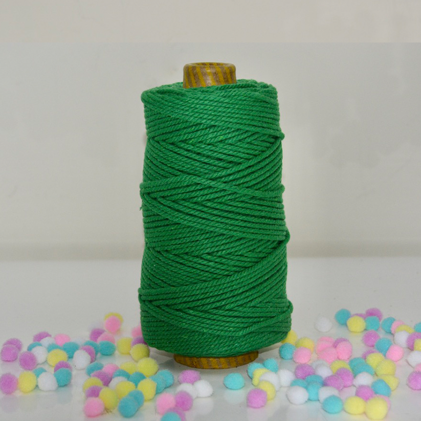 3mm Twisted cotton macrame thread 120 meter- Green