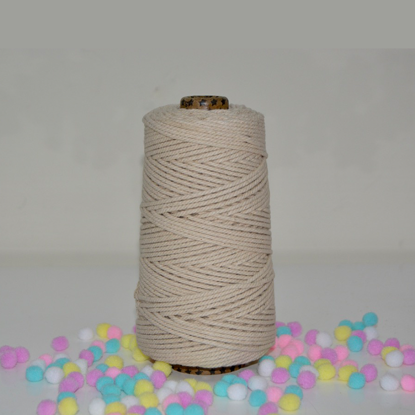 3mm Twisted cotton macrame thread 120 meter - Off-white