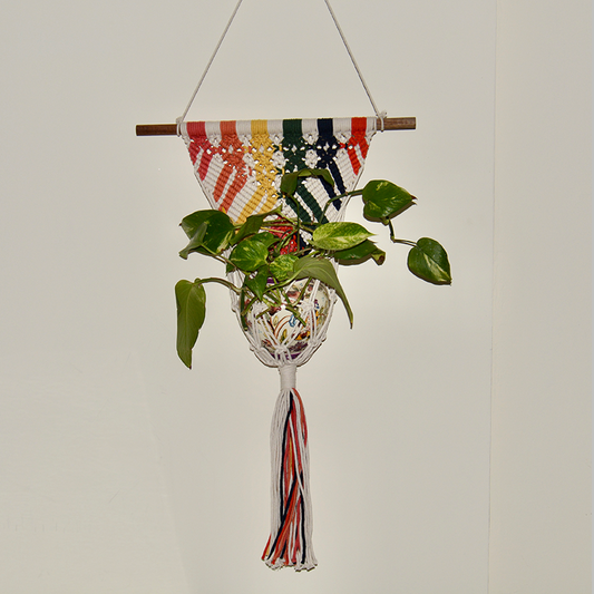 Vibrant colored handmade Wall hanging plant holder